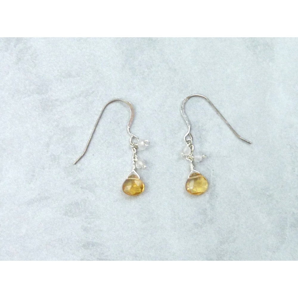 Yellow Citrine .925 Sterling Silver Earrings
